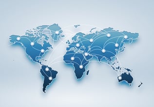 Image of a light blue world map